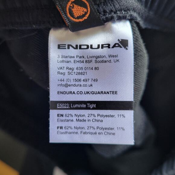 Endura Women's Size L Black Reflective Luminite Tight Nylon Blend - Picture 5 of 7